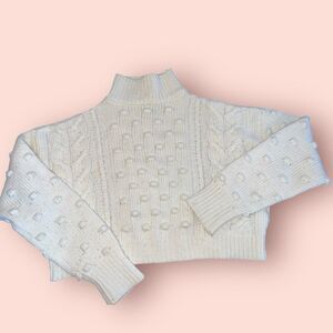 Zara Girls Chunky Knit Cream Bobble Sweater Size 13 A/W 2022